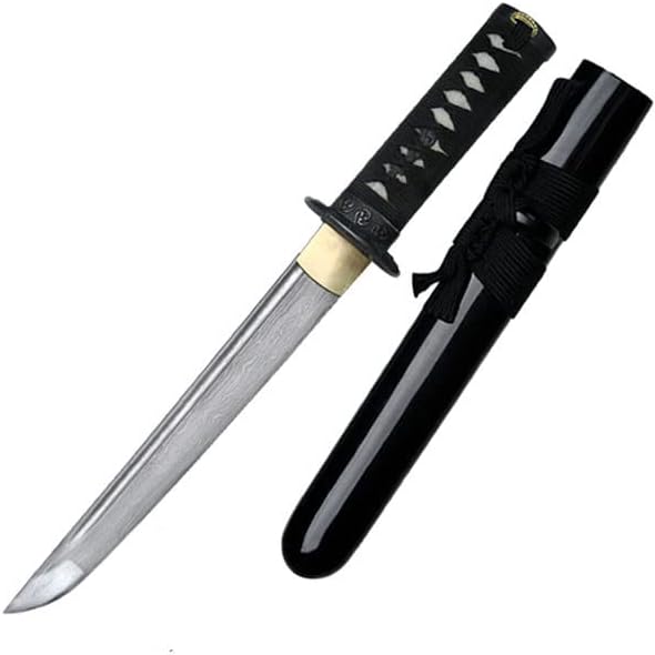 Ryumon - Damascus Dragon Japanese Samurai Tanto - Black