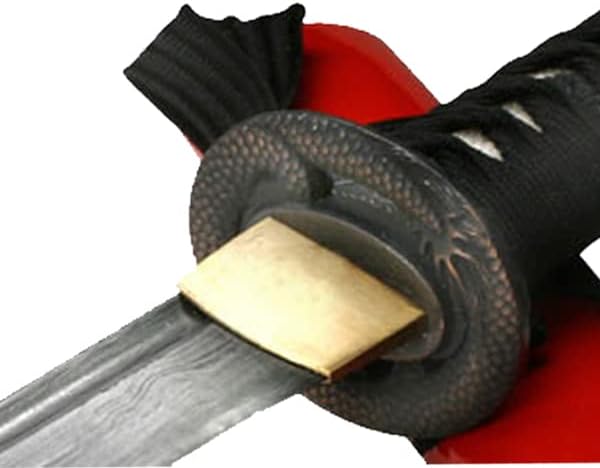 Ryumon Tanto Red Folded Damascus Carbon Steel Blade