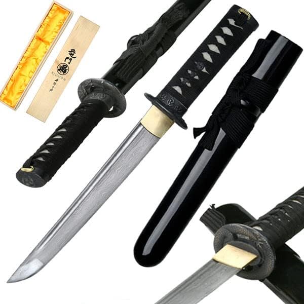 Ryumon - Damascus Dragon Japanese Samurai Tanto - Black