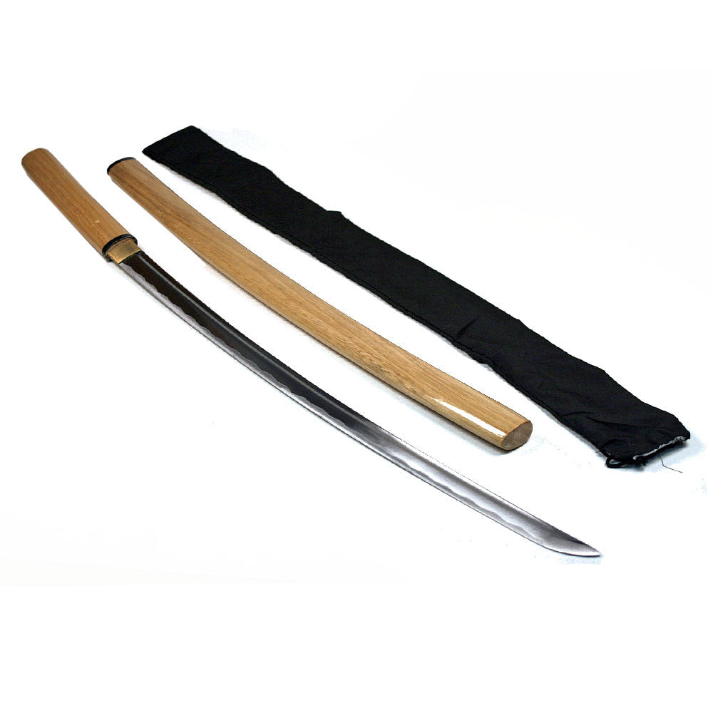 Ace Martial Arts Supply Handmade Japanese Shirasaya Samurai Katana Sharp Sword-(Natural)
