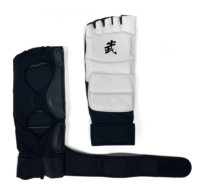 White Vinyl Forearm, Gloves, Shin and Foot Guard (TAE KWON DO SPARRING GEAR SET)