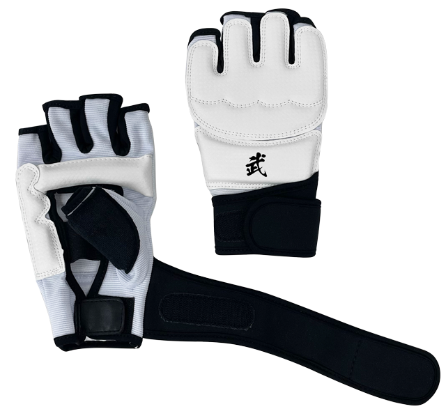 White Vinyl Forearm, Gloves, Shin and Foot Guard (TAE KWON DO SPARRING GEAR SET)