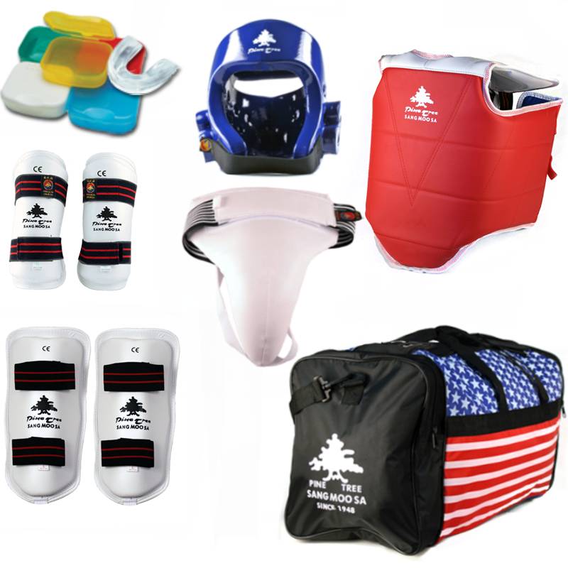 Pine Tree Parastinchi E Collo Del Piede Per Arti Marziali – Taekwondo, Karate – Protezioni In Tessuto Con Imbottitura 1,27 Cm (Taglia XL)