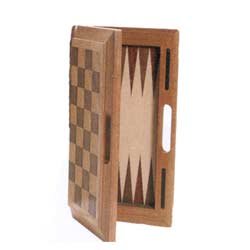 Deluxe 16 Inch Wooden 3 - in -1 Combination Game Set - Chess, Checker & Backgammon