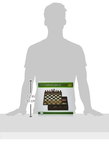 Faux Leather Game Set with A Variety of Tabletop Games, Black