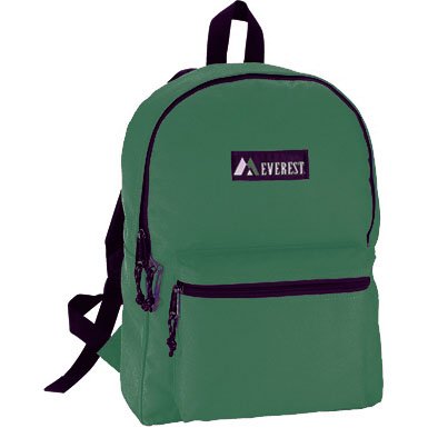 Everest Bags Classic Style Backpack School Backpacks, Dark Green