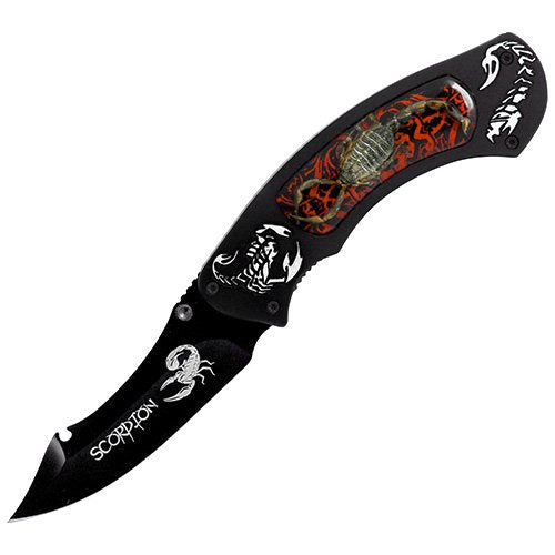 Red Scorpion Folding Knife