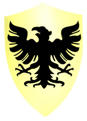 Ornate Medieval Eagle Shield, Yellow/Black