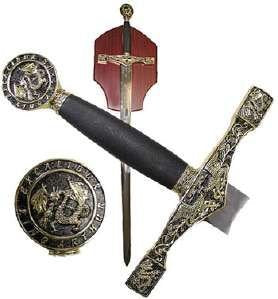 44" Gold Excaliber Sword & Plaque CHINA