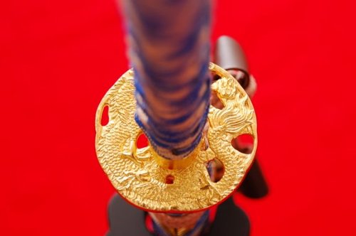 42" Blue Japanese Shogun Tachi Ceremonial Samurai Kanata Steel Sword