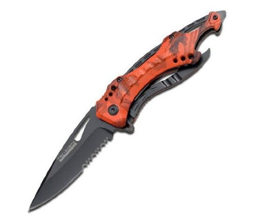 TAC Force TF-705 Series Assisted Opening Tactical Folding Knife, Half-Serrated Blade, 4-1/2-Inch Closed