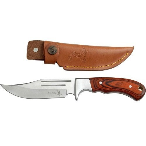 Elk Ridge ER-052 Fixed Blade Hunting Knife, Straight Edge Blade, Pakkawood Handle, 9-1/2-Inch Overall