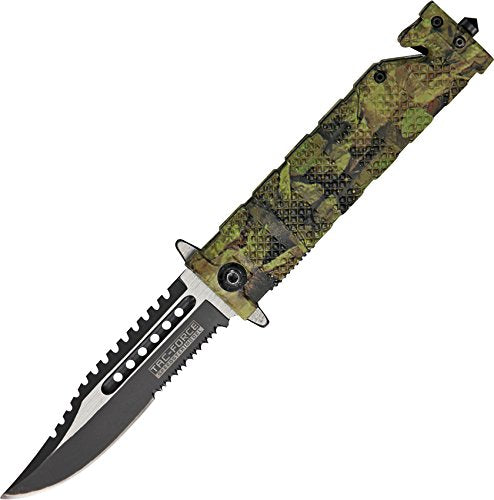 TAC Force TF-710 Series Liner Lock Assisted Opening Folding Knife, Two-Tone Half-Serrated Blade, 5-Inch Closed