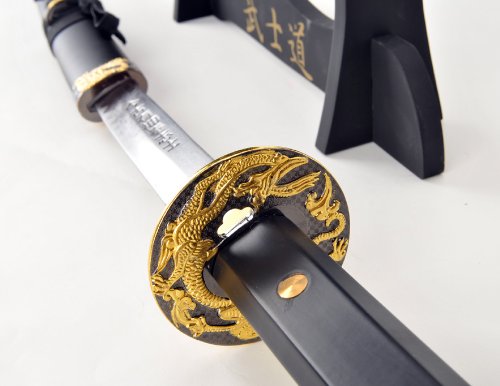 Japanese Samurai Swords with Golden Dragon Theme