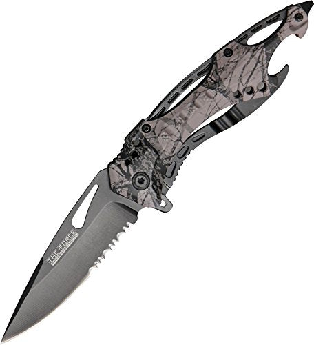 TAC Force TF-705 Series Assisted Opening Tactical Folding Knife, Half-Serrated Blade, 4-1/2-Inch Closed
