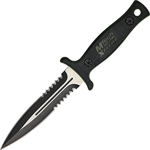 MTech USA Xtreme MX-8059 Series Fixed Blade Tactical Knife, Two-Tone Half-Serrated Blade, 9-Inch Overall