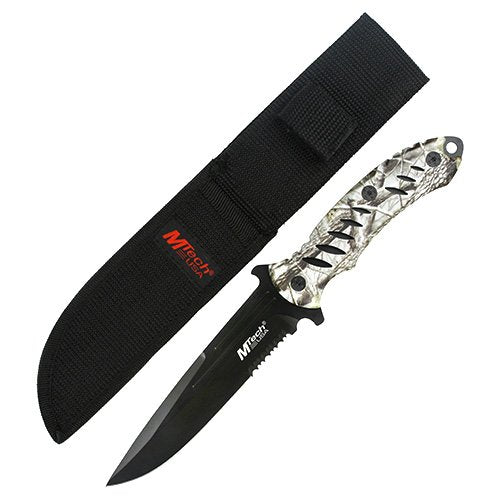 M-Tech Fixed Blade Survival Knife Camo Black