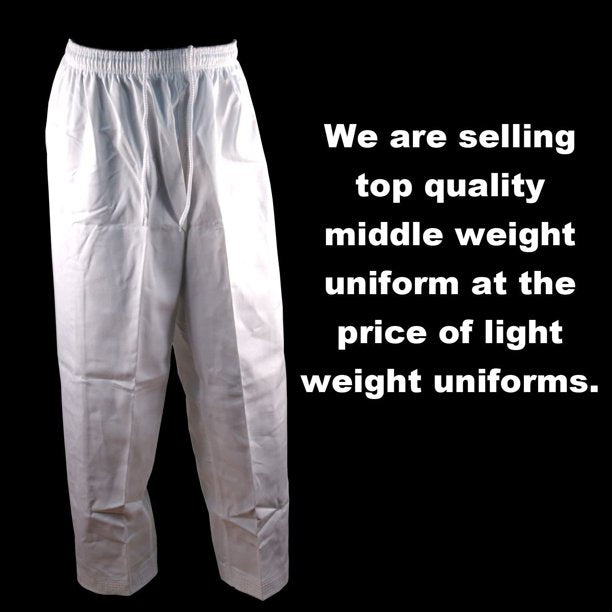 Student Taekwondo Uniform - White w/ White Lapel