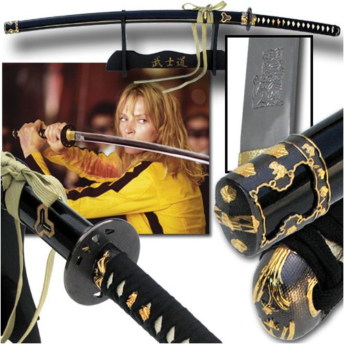 Bride Sword From Kill Bill Vol. 1 & 2 Hattori Hanzo Katana with Symbol Engraved Blade Free Stand