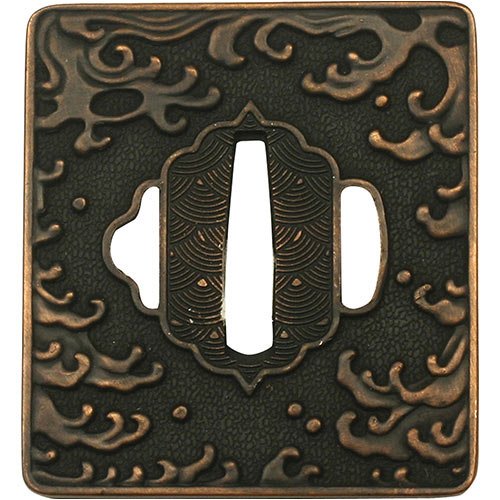 Etched Handmade Ninja Sword Tsunami Tsuba