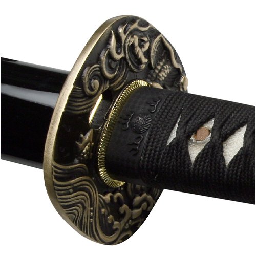 Samurai Sword Black Tidal Dragon Full Tang ITO Katana Gift Box Model 220