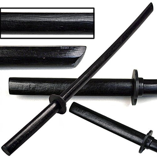 Ace Martial Arts Supply Kendo Wooden Natural Bokken Practice Samurai Katana Sword, 40-Inch (Black with No Cord)