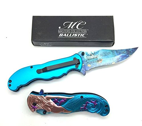 1 X Master Collection Mc-a013lb 5" Closed Mermaid Folder Assisted Open Pocket Hunting Tactical Outdoor Knife