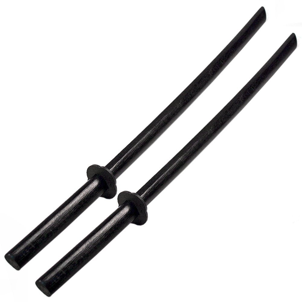 Ace Martial Arts Supply Kendo Wooden Natural Bokken Practice Samurai Katana Sword, 40-Inch (Two Black with No Cord)