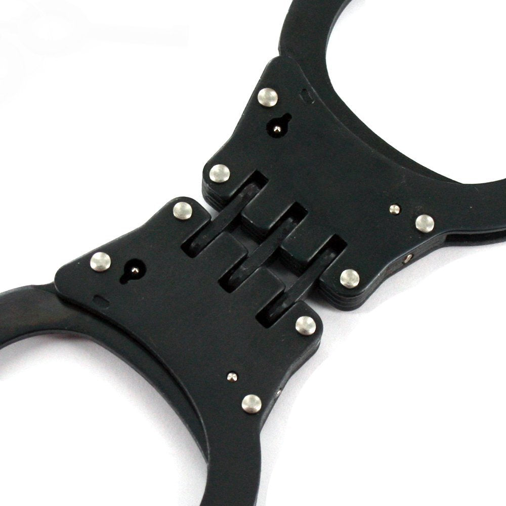 Ace Martial Arts Supply Hinged Heavy Duty Handcuffs and Keys, Black