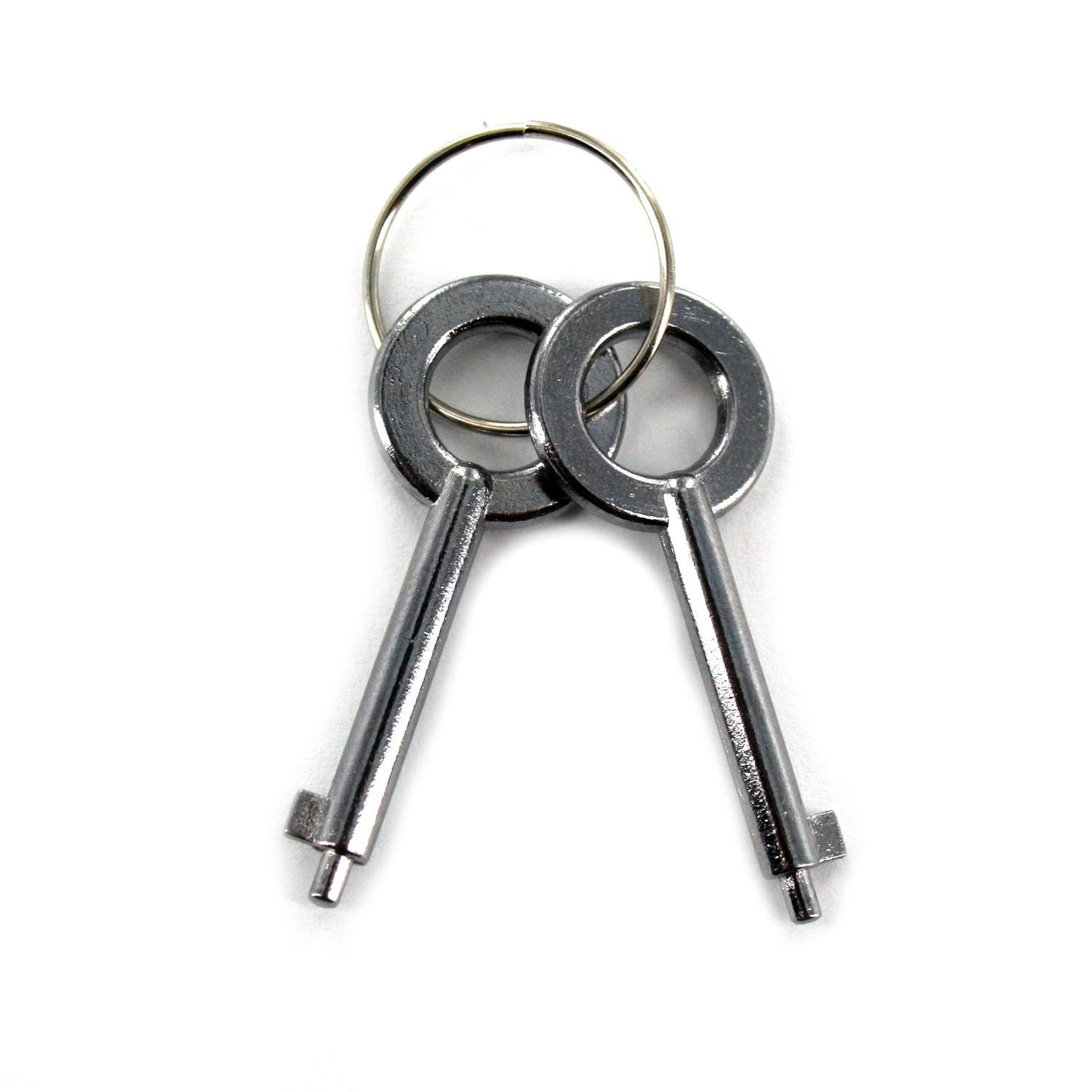 Professional Heavy Duty Silver Chrome Chain Police Style Handcuffs DOUBLE LOCK With Duty Handcuff Nylon Case Holster