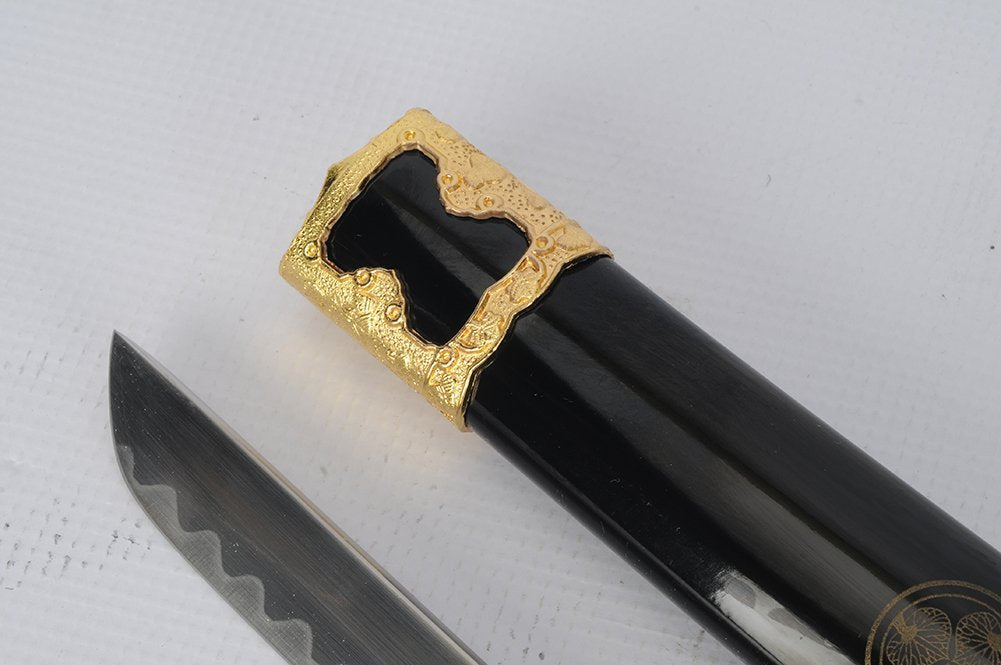 Japanese Samurai Swords Series - 43.5" Stainless Steel Black Jintachi (Ceremonial) Japanese Samurai Sword