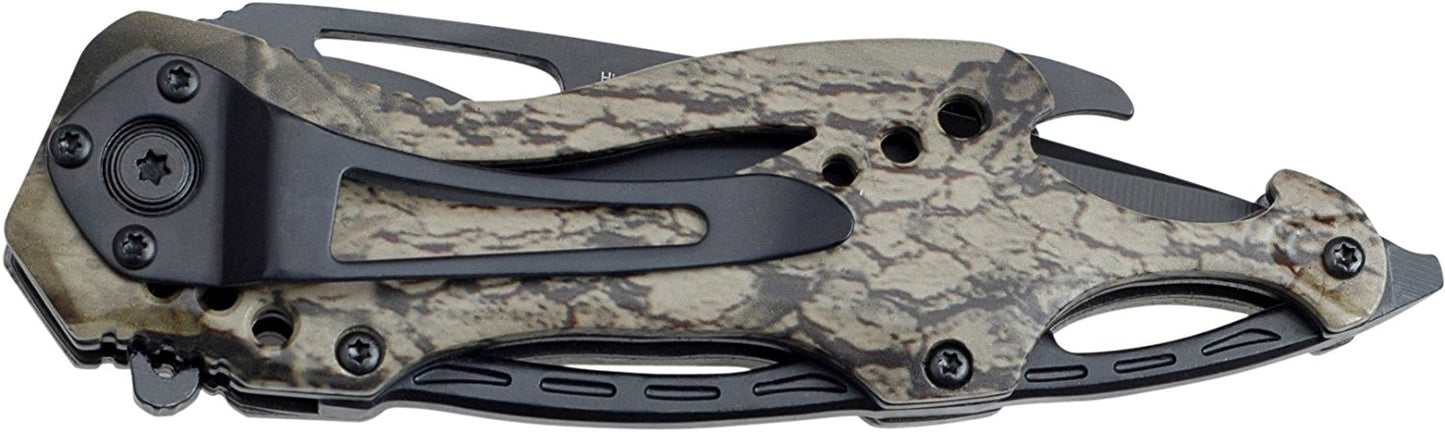 TAC Force TF-705 Series Assisted Opening Tactical Folding Knife, Half-Serrated Blade, 4-1/2-Inch Closed