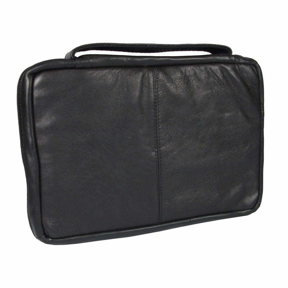 Lambskin Leather Bible Cover Bag with Christian Fish Symbol (Medium)