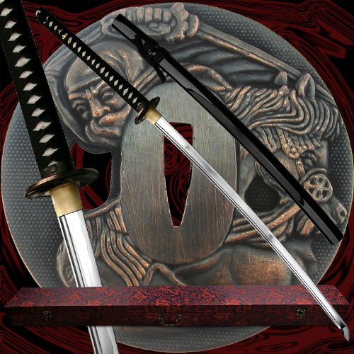 Hand Forged Katana - Black - 44 Inches