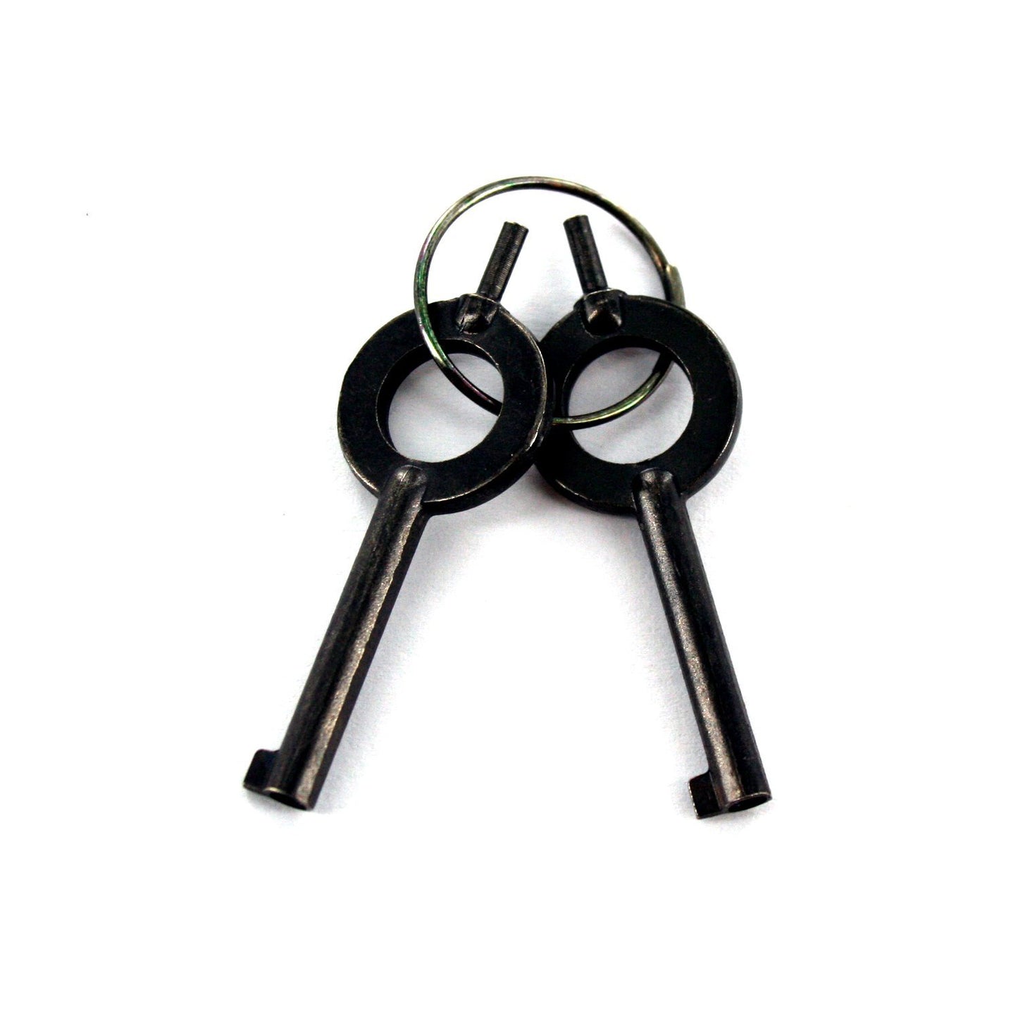 Steel Double Locking Leg Cuffs w/ 18" Chain - Black