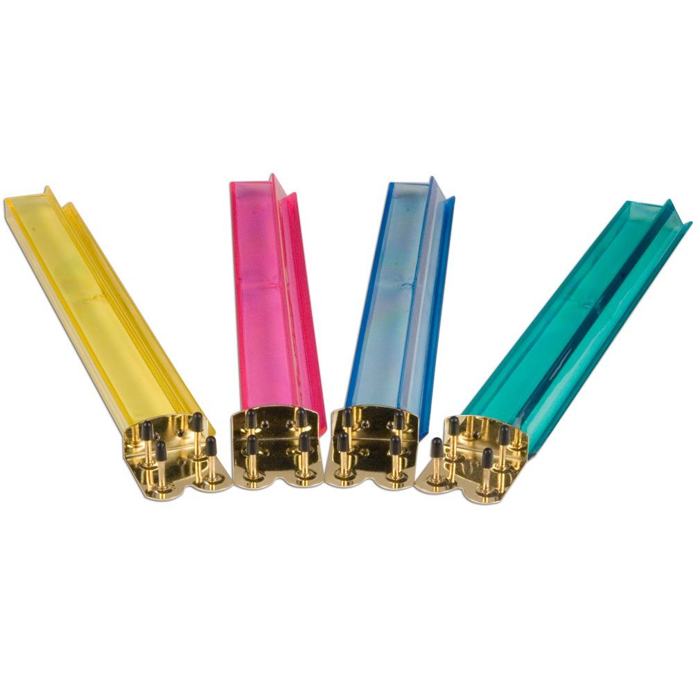 Yellow Mountain Imports Acrylic Jewel Tone Mulit-Color Mahjong (Mah Jong, Mahjongg, Mah-Jongg, Mah Jongg, Majiang) Racks, 18 Inches, Set of 4