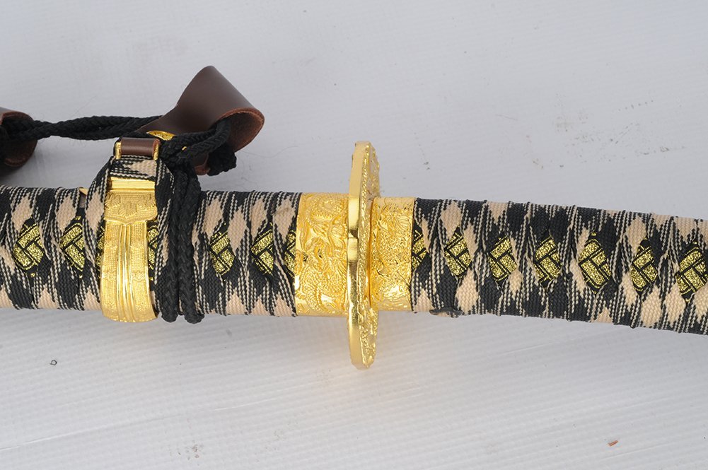 Japanese Samurai Swords Series - 43.5" Stainless Steel Black Jintachi (Ceremonial) Japanese Samurai Sword