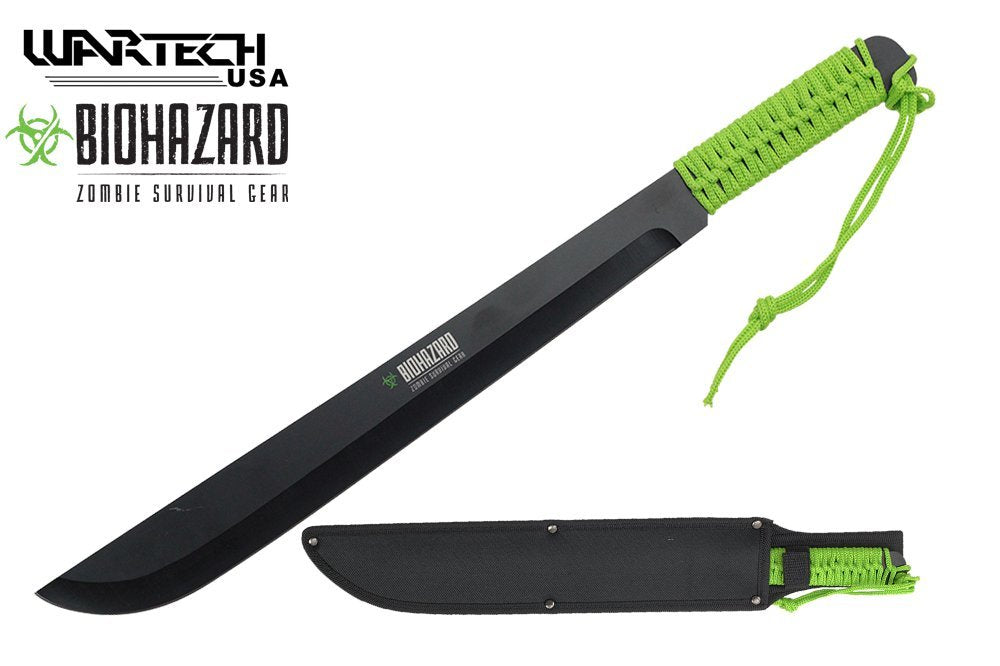 Bioharzard Full Tang Zombie Survival Hunting Machete Knife
