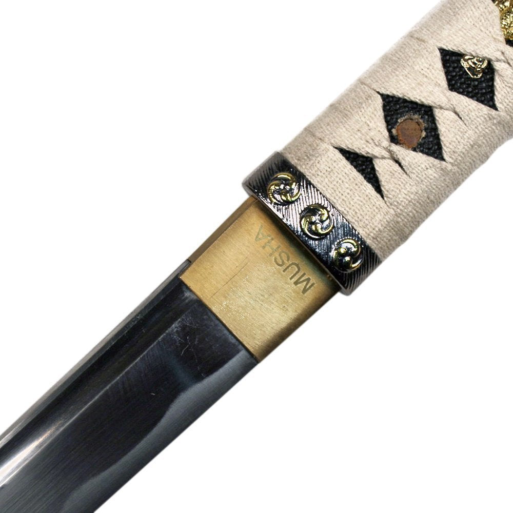 Ace Martial Arts Supply Handmade Zetsurin Sharp Samurai Katana Sword (Burgundy)