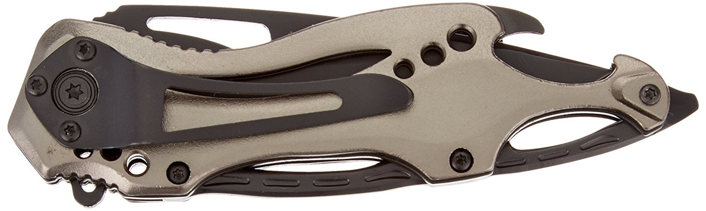 TAC Force TF-705 Series Assisted Opening Tactical Folding Knife, Half-Serrated Blade, 4-1/2-Inch Closed