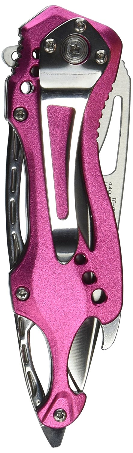 TAC Force TF-705 Series Assisted Opening Tactical Folding Knife, Half-Serrated Blade, 4-1/2-Inch Closed