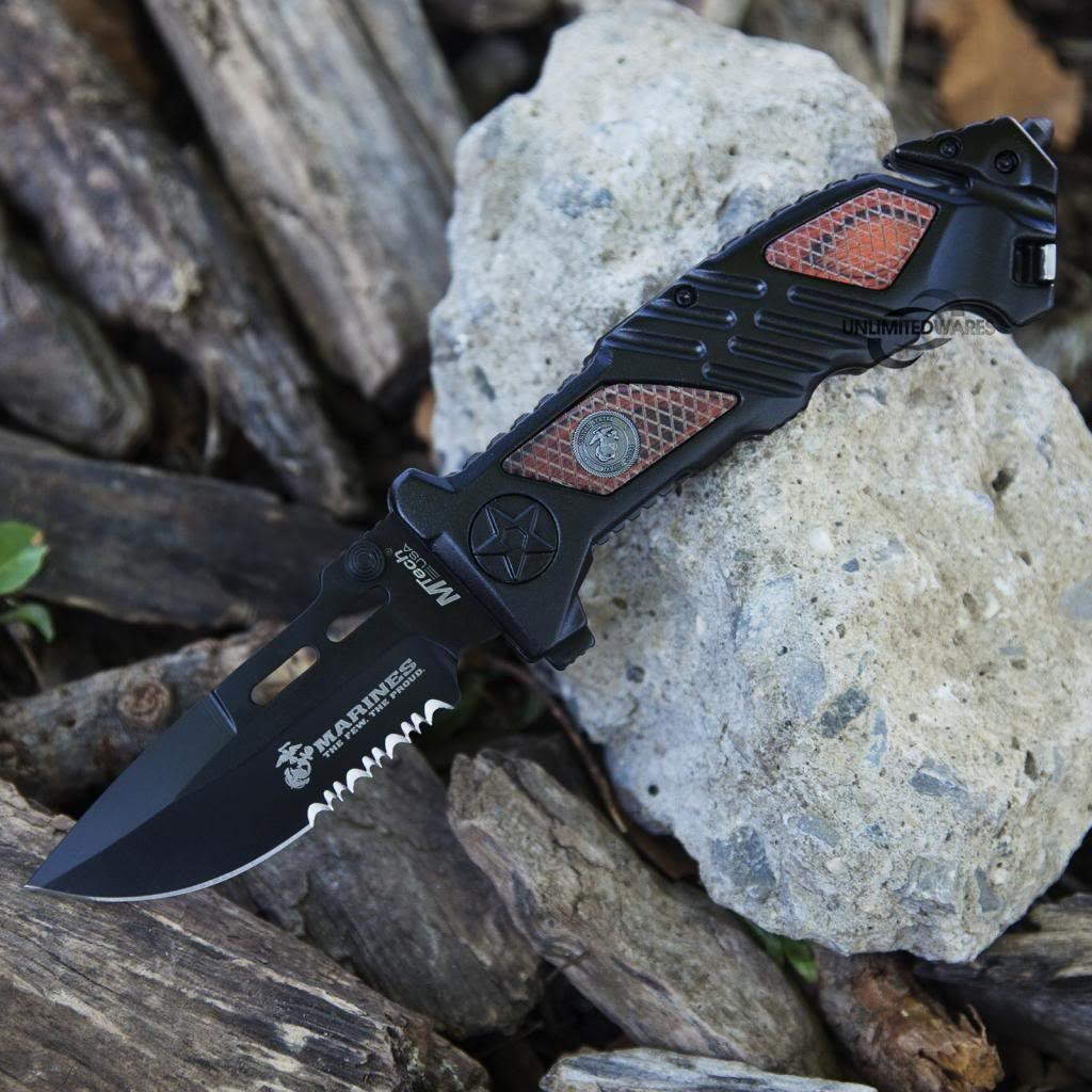 Marines Iron Mike Folding Knife (5.25-Inch Closed)