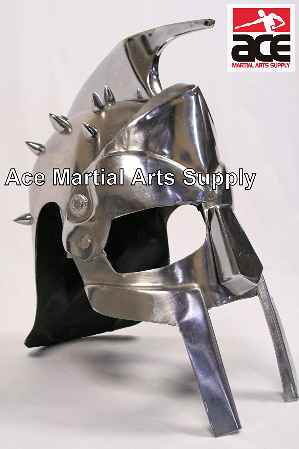 Roman Gladiator Maximus Helmet w/ Spikes Armor Costume With Stand