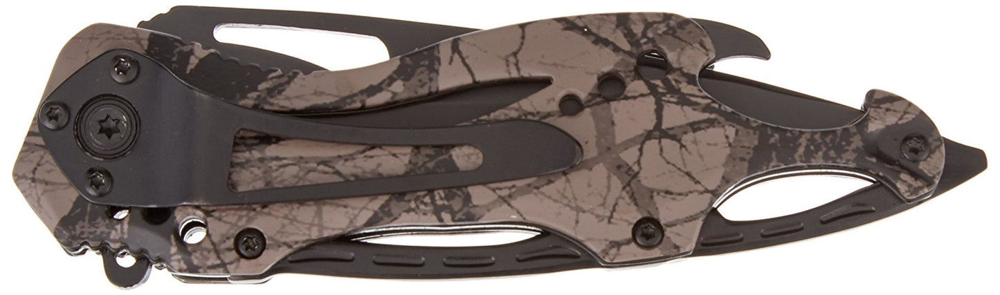 TAC Force TF-705 Series Assisted Opening Tactical Folding Knife, Half-Serrated Blade, 4-1/2-Inch Closed