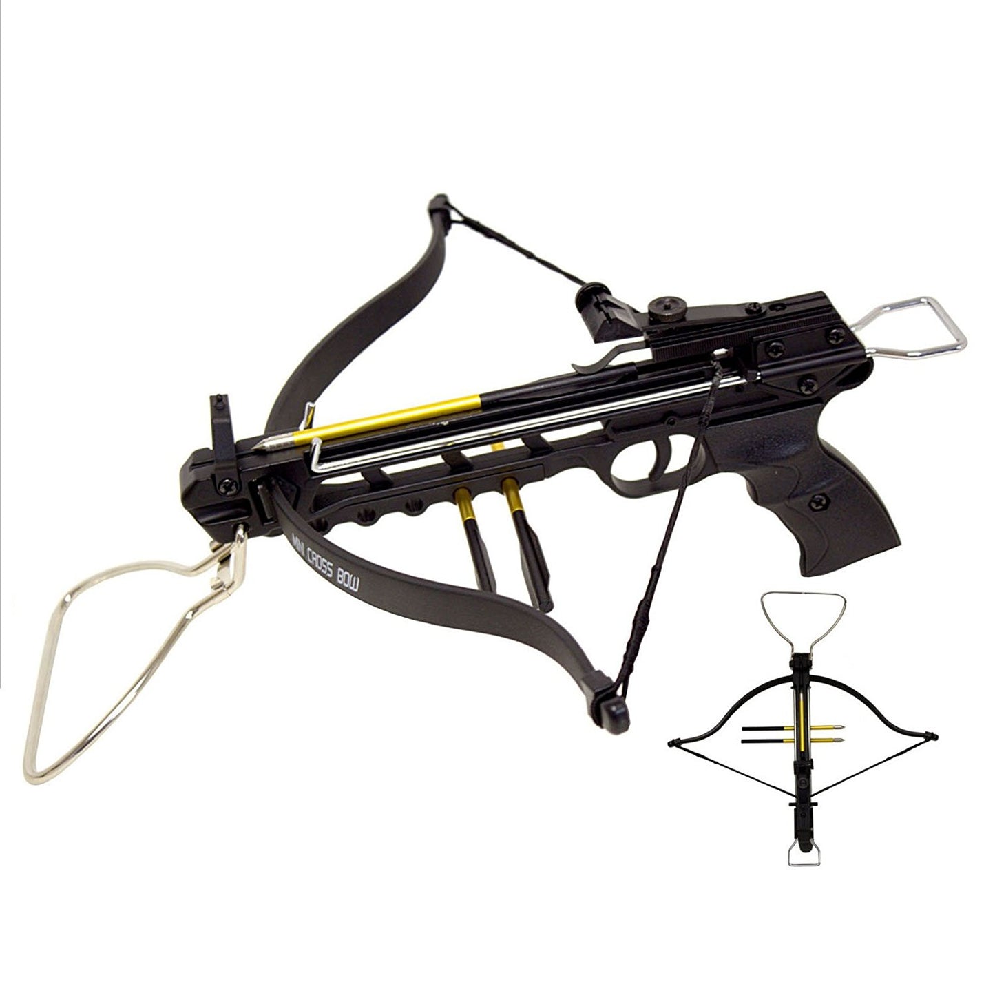 80 lbs Aluminum Pistol Crossbow with Build-in Arrow Holder