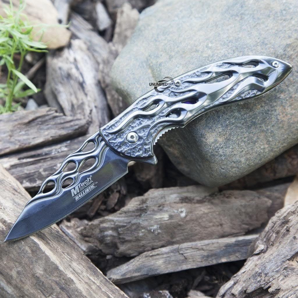 Chrome Stainless Steel Assisted Opening Folding Knife 4.75-Inch Closed