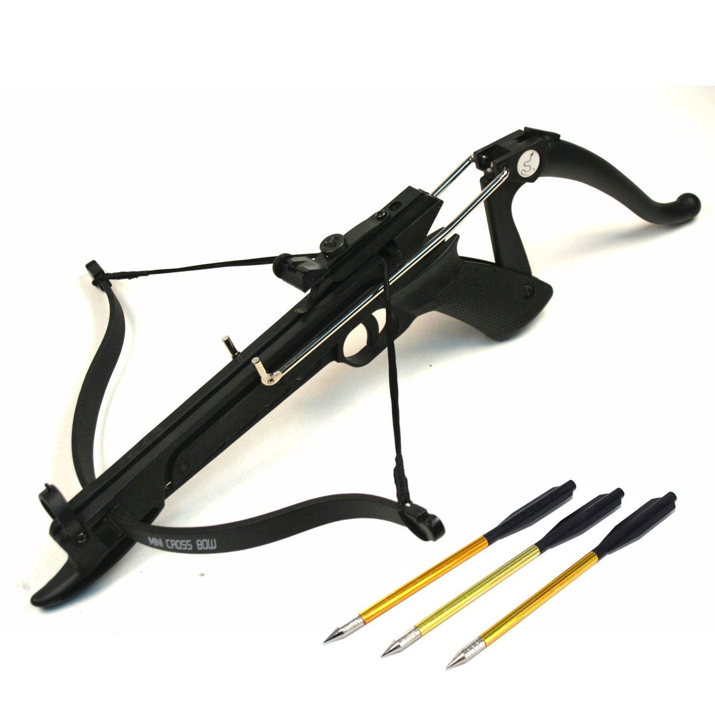 Ace Martial Arts Supply Self Cocking Draw Fiberglass Body Crossbow Pistol Set, 80-Pound