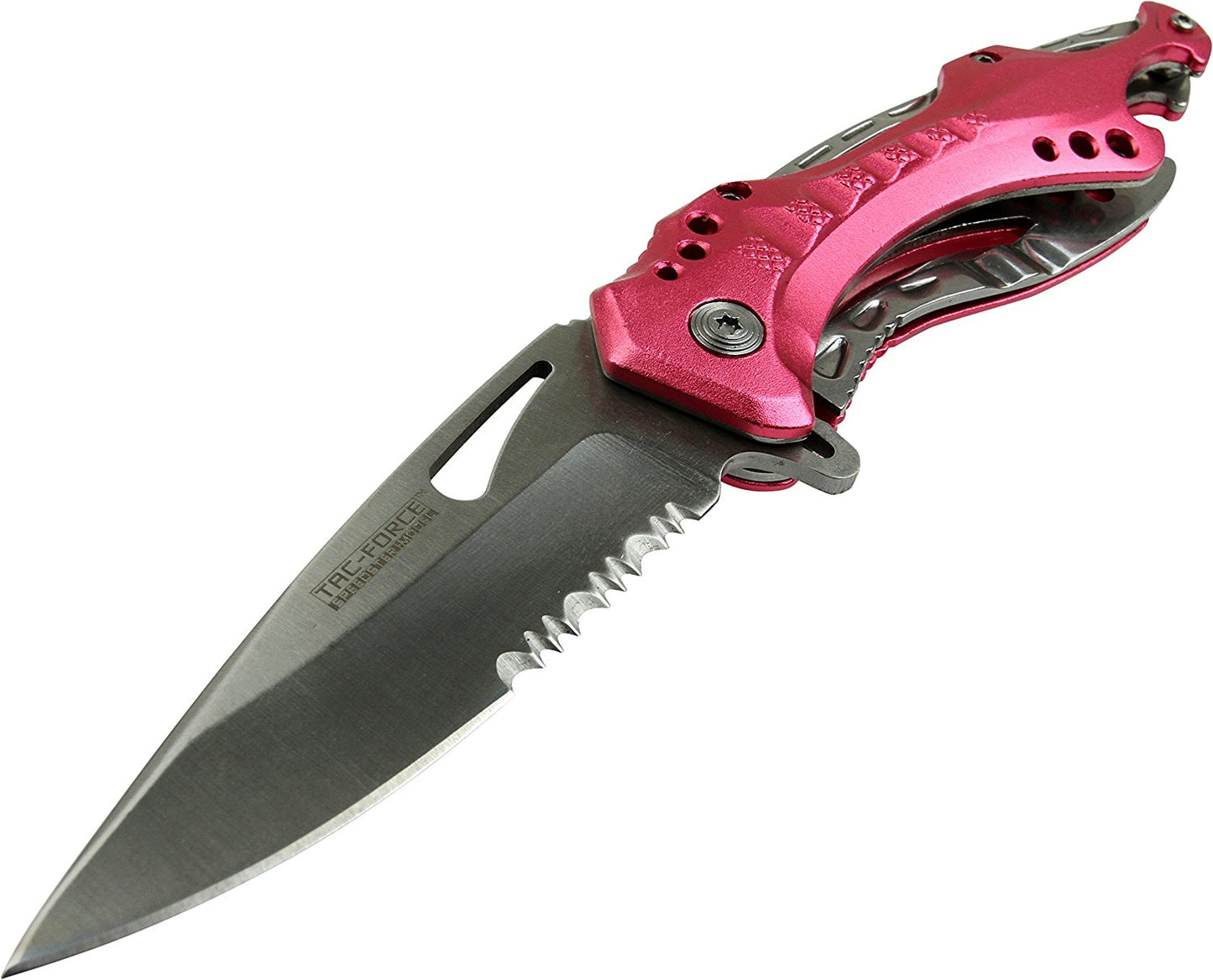 TAC Force TF-705 Series Assisted Opening Tactical Folding Knife, Half-Serrated Blade, 4-1/2-Inch Closed
