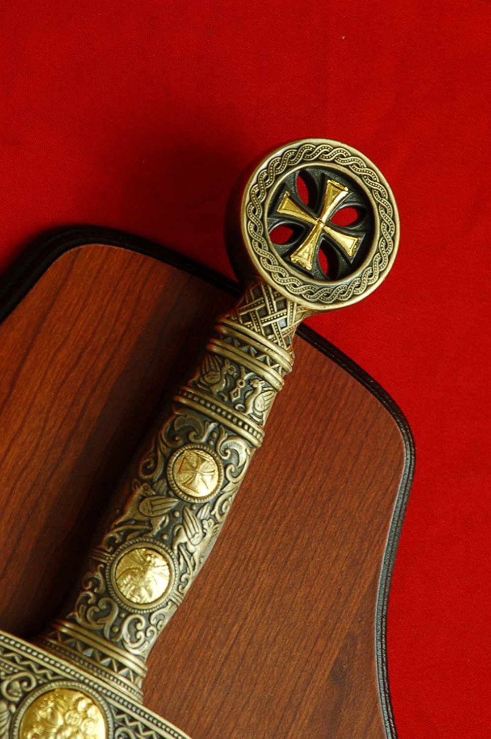 47" New Medieval Two Hand Knights Templar Crusader Sword w/Plaq