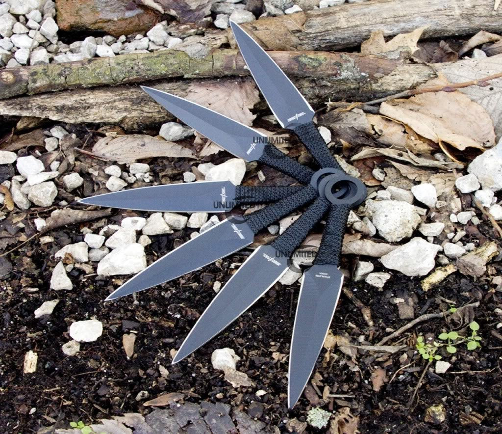 6 Piece Kunai Throwing Knife Set 6.5-Inch Overall